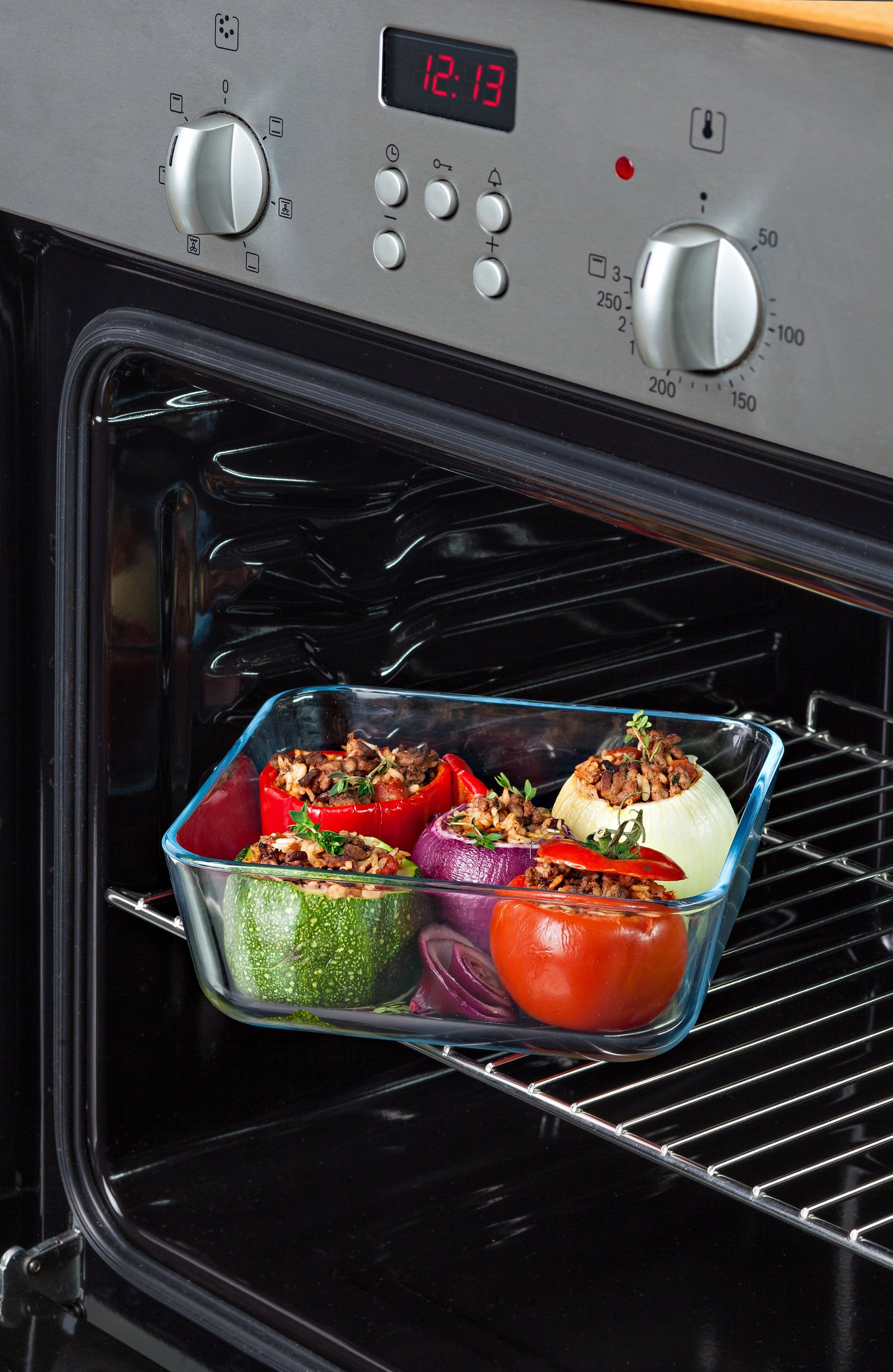 Set of 3 square glass storage dishes with lid - Cook & Freeze