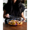 Large oval glass casserole dish