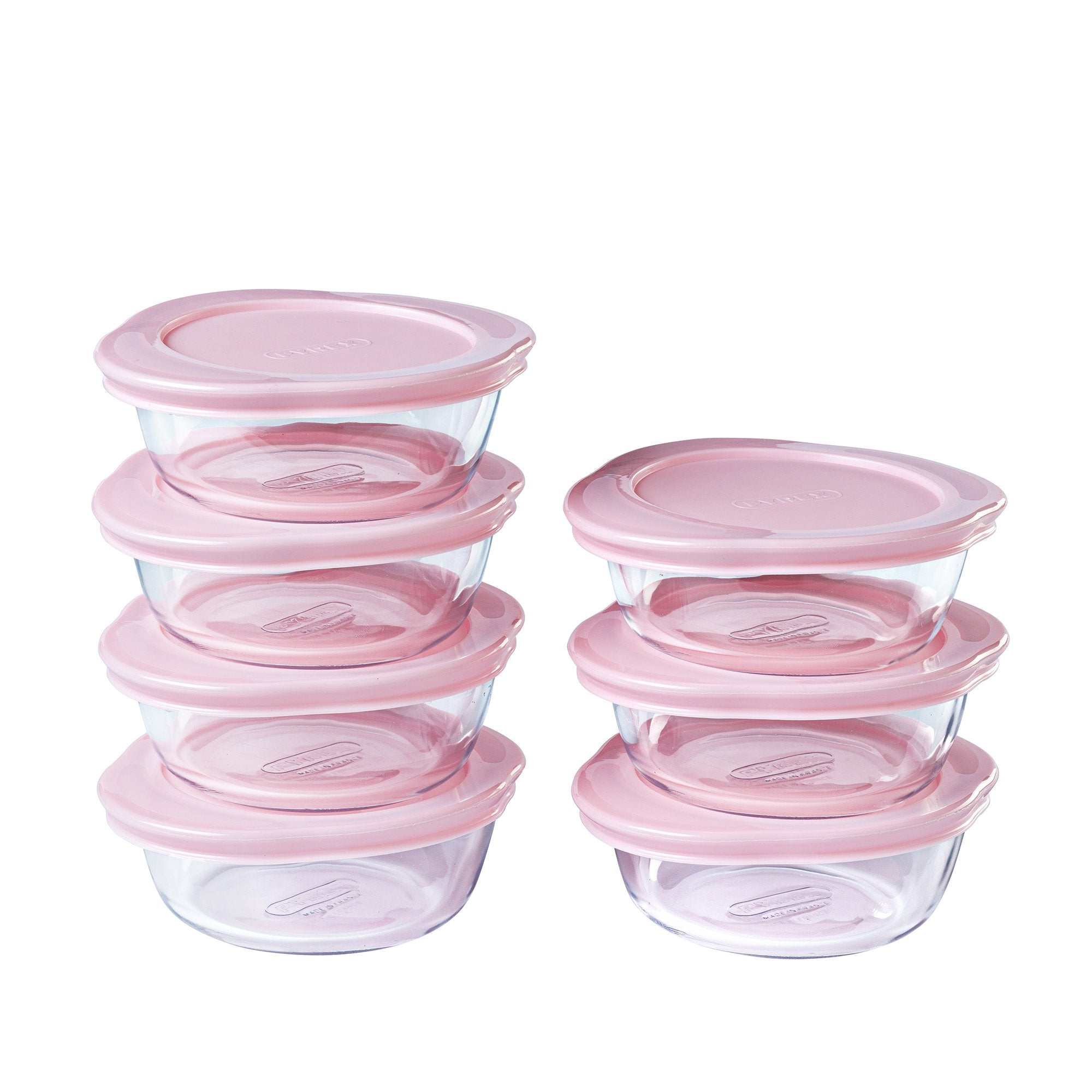 Set of 7 dishes My First Pyrex - Round Baby Food Storage Pink