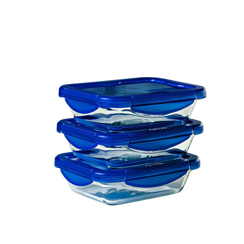 Set of 3 rectangular Cook & Go lids - same size set