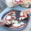 Metal pizza tray with easy grip - different sizes & shapes - asimetriA