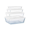 Cook&Freeze - Set of 4 rectangular glass storage dishes with lid