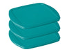 Set of 3 square plastic lids Cook & Store peacock green