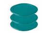 Set of 3 round plastic lids Cook & Store peacock green