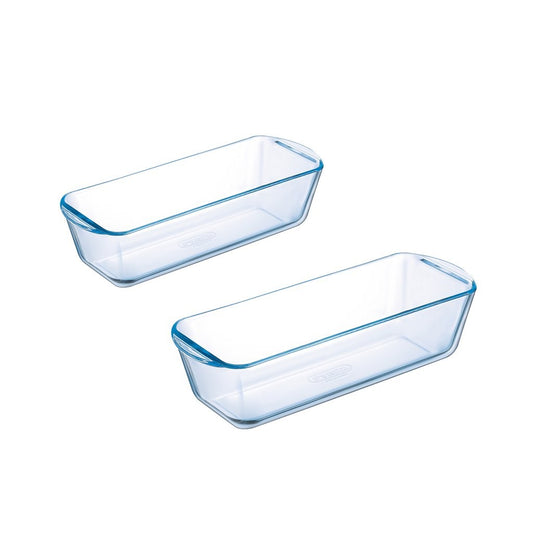 Set of 2 glass loaf tins  28 cm and 31 cm